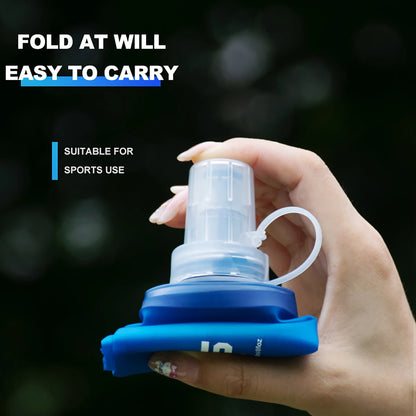 WRELS Soft Folding Water Bottle Collapsible Silicone Outdoor Sport Traveling Camp Hiking Cycling Running TPU Portable Water Bag