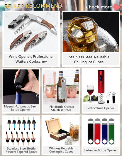 Wine Opener, Professional Waiters Corkscrew,  Bottle Opener and Foil Cutter Gift for Wine Lovers