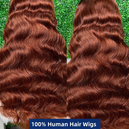 30 32 Inch Brazilian Reddish Brown 13x4 13x6 HD Lace Front Wigs Human Hair Body Wave 250% Colored Lace Frontal Wig For Women