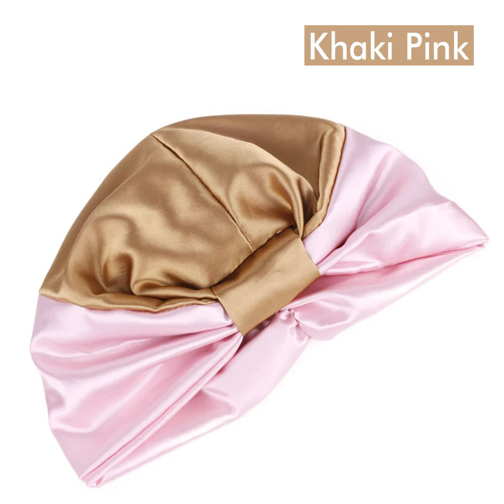 NEW Night Sleeping Cap Hair Women Bonnet Hat Head Cover Satin Turban Wrap Hats