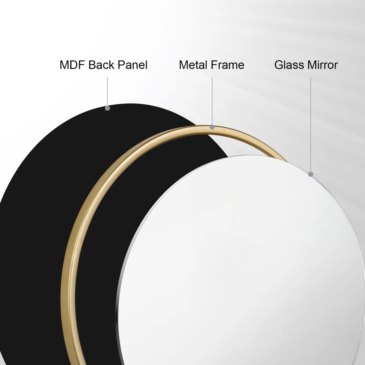 Hanging Makeup Mirror Modern Round Mirror with Gold Metal Frame for Bedroom Bathroom Living Room Hallway Home Decoration