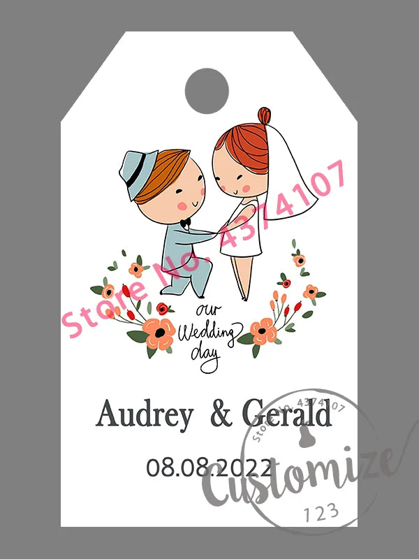 100 pcs/ set Personalised Gift Tags, Gift Tags, Handwritten Kraft Wedding Favour Label Custom