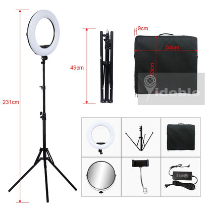 Yidoblo FD-480 18" Dimmable LED Ring lamp Kit 96W LED makeup Tattoos Light Lamp Ring light + stand (2M)+ handbag