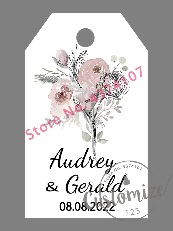 100 pcs/ set Personalised Gift Tags, Gift Tags, Handwritten Kraft Wedding Favour Label Custom