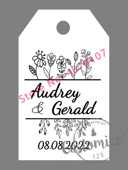 100 pcs/ set Personalised Gift Tags, Gift Tags, Handwritten Kraft Wedding Favour Label Custom