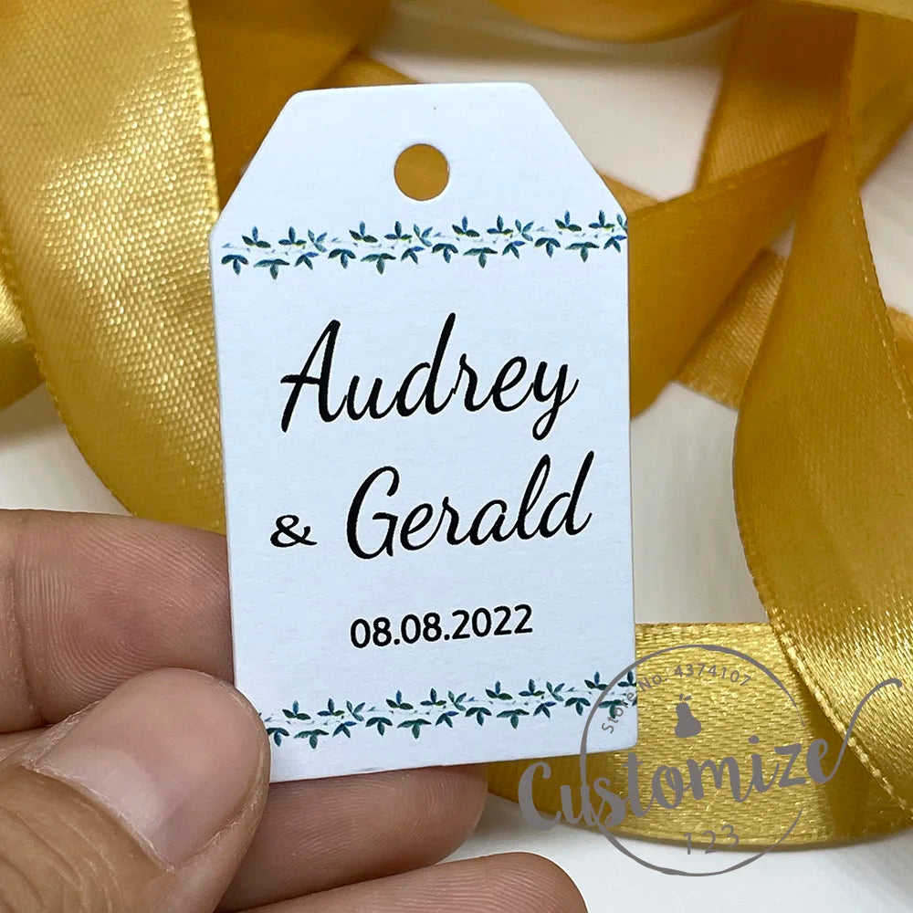 100 pcs/ set Personalised Gift Tags, Gift Tags, Handwritten Kraft Wedding Favour Label Custom