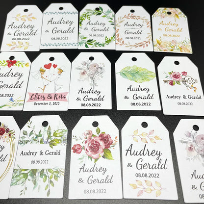 100 pcs/ set Personalised Gift Tags, Gift Tags, Handwritten Kraft Wedding Favour Label Custom