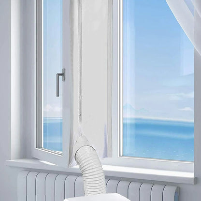 Promotion! AirLock Window Seal for Portable Air Conditioner,400 Cm Flexible Cloth Sealing Plate Window Seal with With Zip and Ad