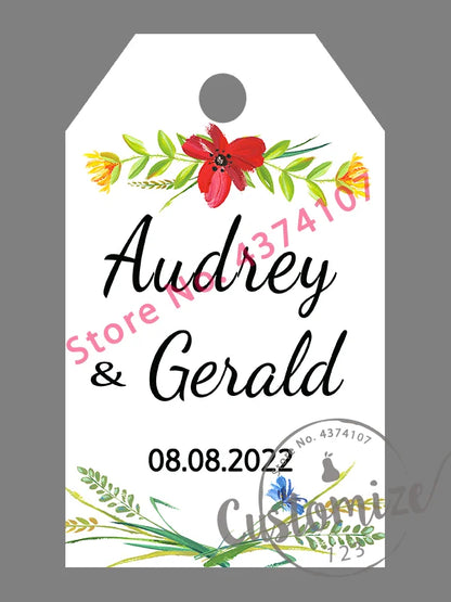 100 pcs/ set Personalised Gift Tags, Gift Tags, Handwritten Kraft Wedding Favour Label Custom