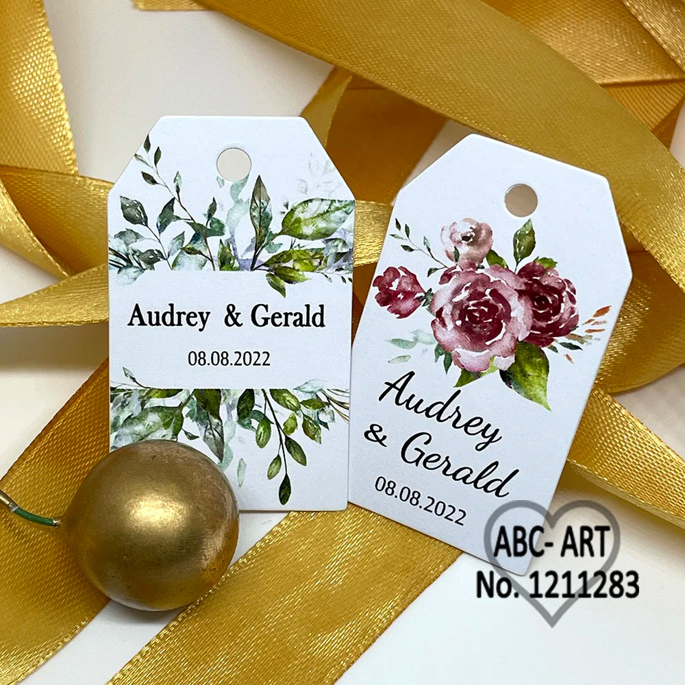 100 pcs/ set Personalised Gift Tags, Gift Tags, Handwritten Kraft Wedding Favour Label Custom