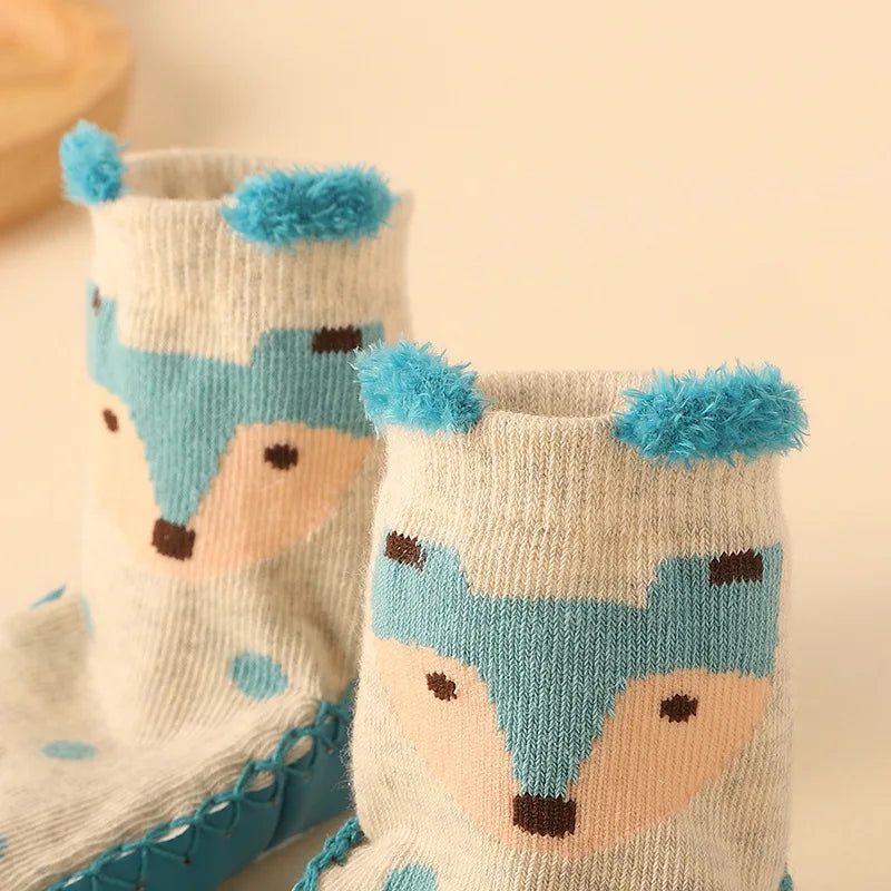 Winter Baby Cute Cartoon Animal Floor Socks with Rubber Anti Slip Sole Cotton Warm Shoes for Infant Girls Boys Slipper Stuff