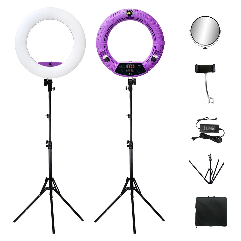 Yidoblo FD-480 18" Dimmable LED Ring lamp Kit 96W LED makeup Tattoos Light Lamp Ring light + stand (2M)+ handbag