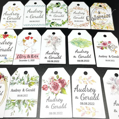 100 pcs/ set Personalised Gift Tags, Gift Tags, Handwritten Kraft Wedding Favour Label Custom