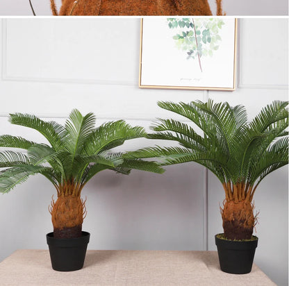 Tropical artificial palm tree, large palm branch, palm leaf, potted plant, family living room, office, hotel decoration