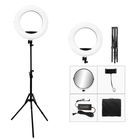 Yidoblo FS-480II 5500K Dimmable Camera Photo/Studio/Phone/Video 18"48W 480 LED Ring Light LED Lamp+ 2M tripod +Soft bag Kit