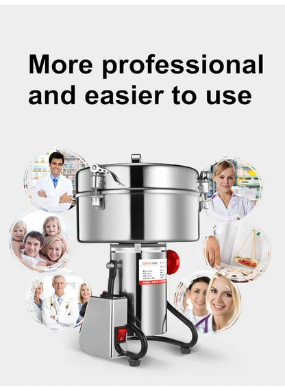 4500G Commercial Grain Grinder High Speed 4500W Cereals Medicinal Materials Spices Powder Crusher Stainless Steel Coffee Grinder