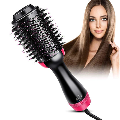 Blow Dryer with Comb 3 In 1 Hair Dryer Brush Salon Blower Brush Electric Hair Straightening Brush Curling Iron Hairbrush