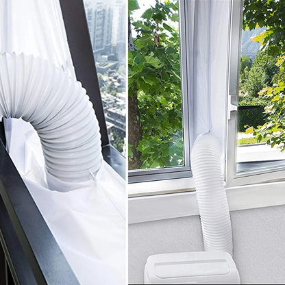 Promotion! AirLock Window Seal for Portable Air Conditioner,400 Cm Flexible Cloth Sealing Plate Window Seal with With Zip and Ad