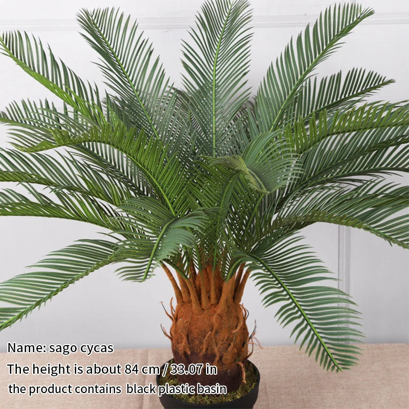 Tropical artificial palm tree, large palm branch, palm leaf, potted plant, family living room, office, hotel decoration