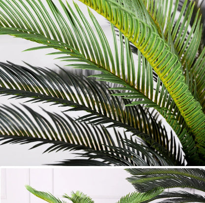 Tropical artificial palm tree, large palm branch, palm leaf, potted plant, family living room, office, hotel decoration