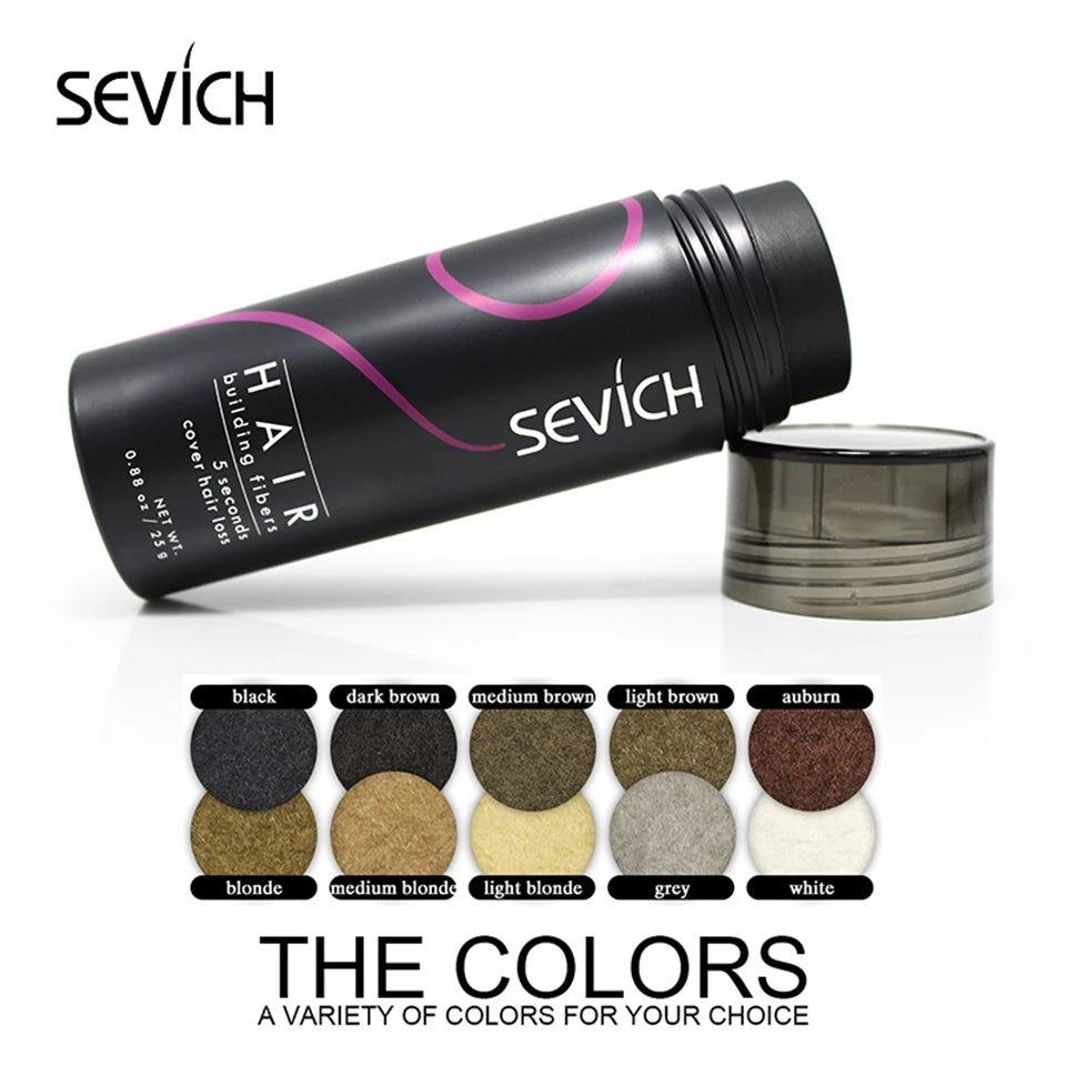 Sevich 3PCS/SET Keratin Hair Building KIT 25g Thickening Hair Fiber Spray with Pump Nozzle Hair Stlyling 100ml Hair Spray