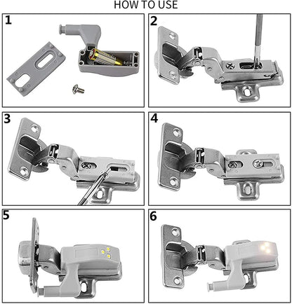 Universal Cabinet Hinge LED Light Kitchen Cupboard Door Light Closet Wardrobe Sensor Night Lamp For Home Living Room Lighting