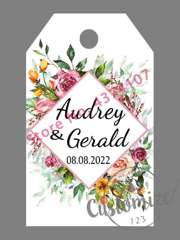 100 pcs/ set Personalised Gift Tags, Gift Tags, Handwritten Kraft Wedding Favour Label Custom