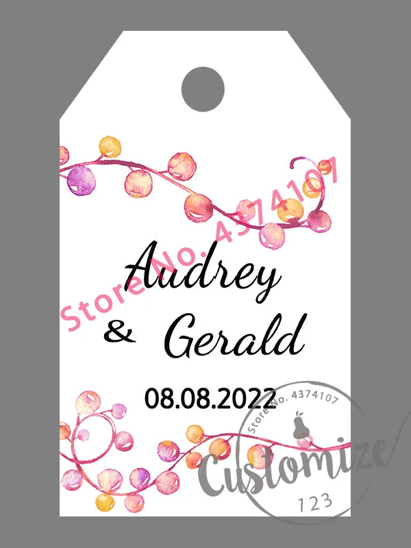 100 pcs/ set Personalised Gift Tags, Gift Tags, Handwritten Kraft Wedding Favour Label Custom