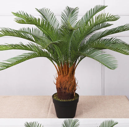 Tropical artificial palm tree, large palm branch, palm leaf, potted plant, family living room, office, hotel decoration