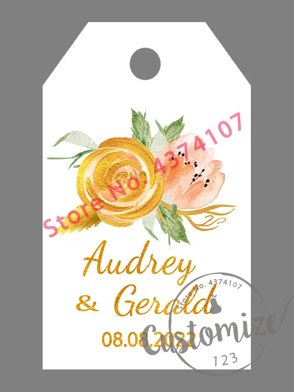 100 pcs/ set Personalised Gift Tags, Gift Tags, Handwritten Kraft Wedding Favour Label Custom