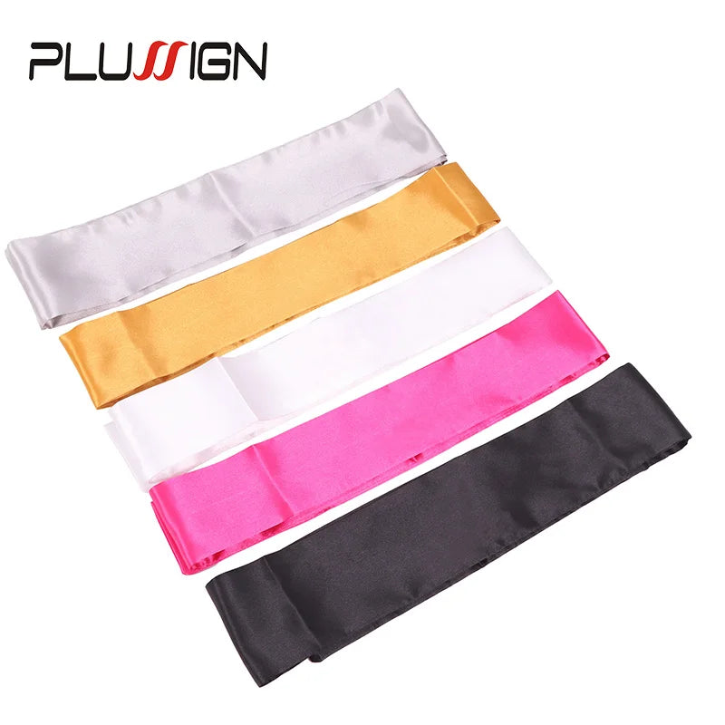 Plussign 1-2Pcs Satin Scarves For Women Hair Wig Grip Band 6*100Cm Silk Headband For Lace Front Wigs Satin Edge Headband