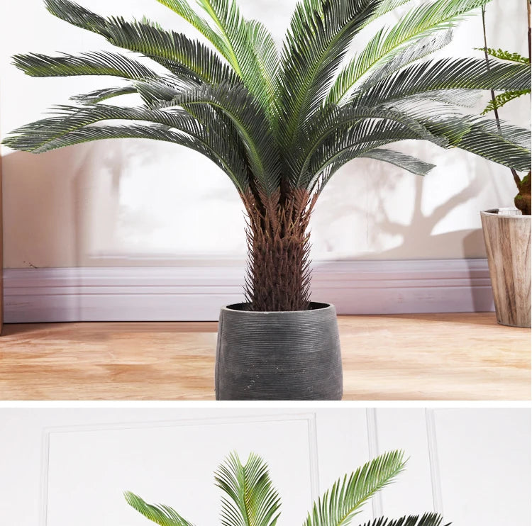 Tropical artificial palm tree, large palm branch, palm leaf, potted plant, family living room, office, hotel decoration