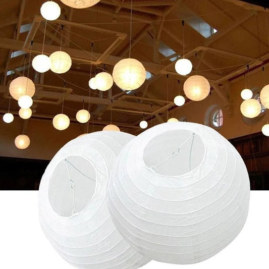 25cm 30cm Round Chinese Paper Lantern Wedding Birthday Party Decoration Holiday Supplies Paper Lamp Covers Shades Decor