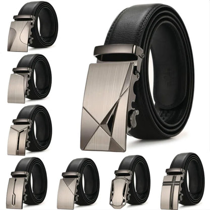 New Men Belts Fashion Pu Alloy Automatic Buckle Belt Business Casual Decoration Belt High Quality Men's Waistband Luxury Brand