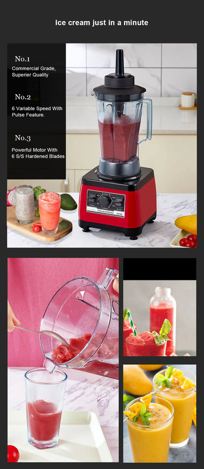 【7 Years Warranty】BPA Free Heavy Duty Commercial Grade Blender Professional Mixer Juicer Ice Smoothies Peak 2200W