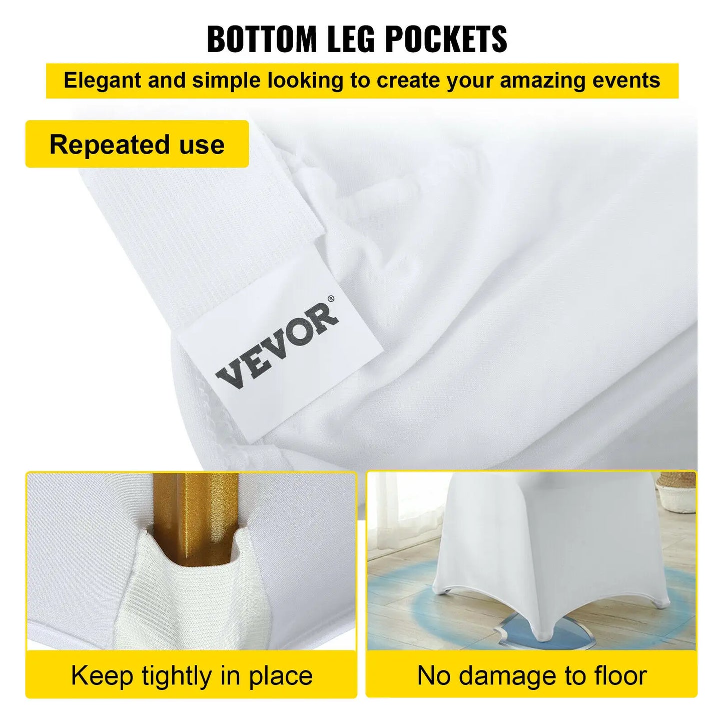 VEVOR 12/30/50/100Pcs Wedding Chair Cover Spandex Stretch Slipcover for Restaurant Banquet Hotel Dining Party White Chair Cover