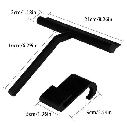 Shower Squeegee Window Glass Wiper Silicone Scraper Cleaner Brush Long Handle Bathroom Mirror Wiper Scraper Cleaning Accessories