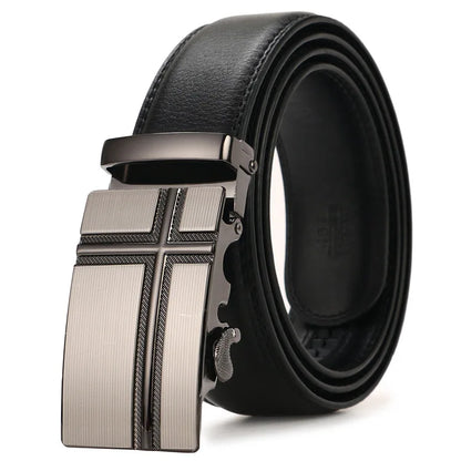 New Men Belts Fashion Pu Alloy Automatic Buckle Belt Business Casual Decoration Belt High Quality Men's Waistband Luxury Brand