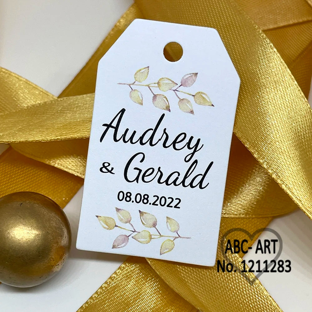 100 pcs/ set Personalised Gift Tags, Gift Tags, Handwritten Kraft Wedding Favour Label Custom