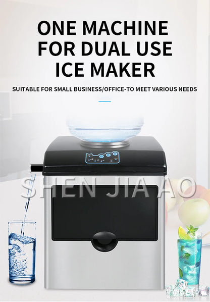 150W Ice Maker Commercial Small 30KG/24H Automatic Ice Maker for Household Milk Tea Shop Bottled Water Ice Cube Making Machine