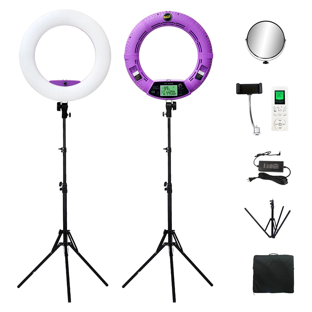 Yidoblo FE-480 Dimmable Ring lamp kit Camera Photo/Studio/Phone/Video 18" 96W 480 LED Ring Light LED Lamp +200cm tripod +Bag Kit