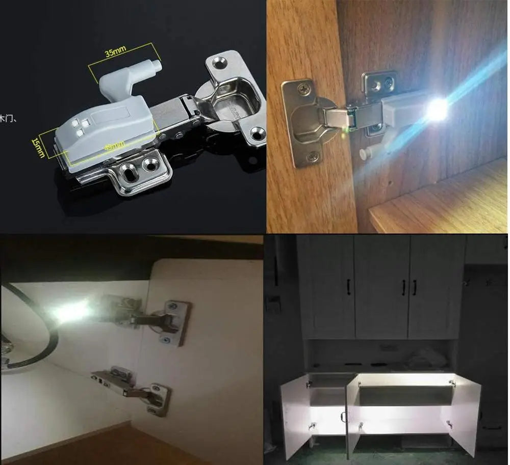 Universal Cabinet Hinge LED Light Kitchen Cupboard Door Light Closet Wardrobe Sensor Night Lamp For Home Living Room Lighting