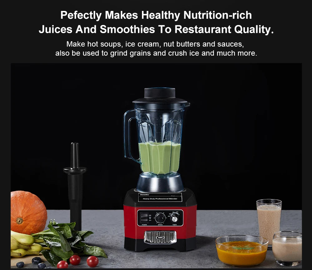 【7 Years Warranty】BPA Free Heavy Duty Professional Commercial Bar Blender Food Mixer Juicer Ice Crusher Smoothie Maker Max 2200W