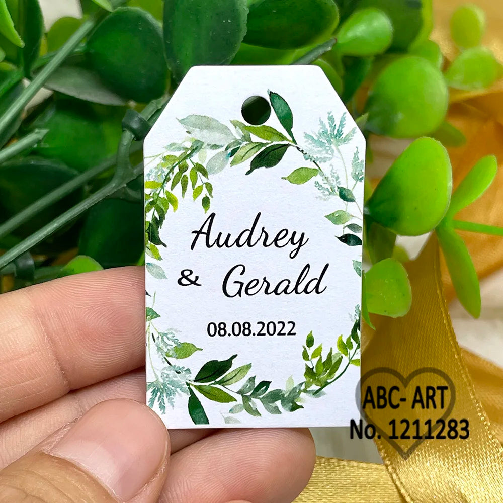 100 pcs/ set Personalised Gift Tags, Gift Tags, Handwritten Kraft Wedding Favour Label Custom