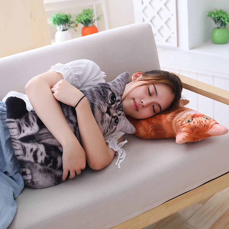 1pc 40cm Simulation Plush Cat Pillows Soft Stuffed Animals Cushion Sofa Decor Cartoon Plush Toys for Children Kids Gift