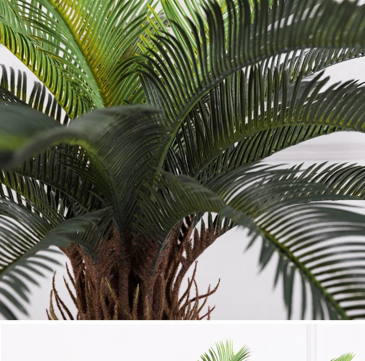 Tropical artificial palm tree, large palm branch, palm leaf, potted plant, family living room, office, hotel decoration