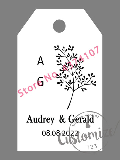 100 pcs/ set Personalised Gift Tags, Gift Tags, Handwritten Kraft Wedding Favour Label Custom