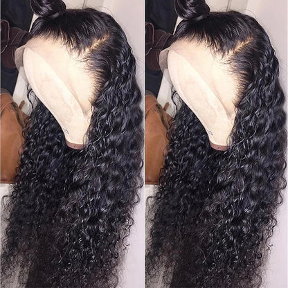 13x4 Curly Lace Frontal Wigs Curly Human Hair 30 40 Inch Hair 13x4 Deep Water Wave 360 Lace Front Wigs For Brazilian Women