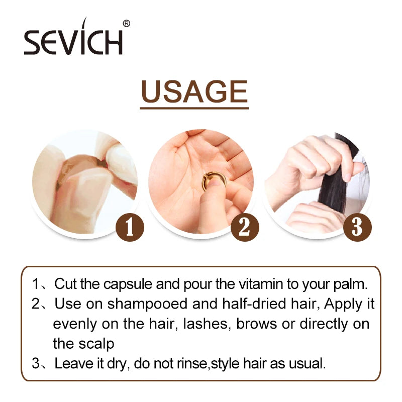 Sevich 2PCS/Set Ginger Hair Growth Capsules Set Hair Vitamin Oil For Hair Loss Repair Treatment Damaged Hair Black Hair Serum