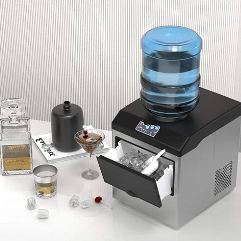 【Water Dispenser Ice Maker 2-in-1】Our countertop ice maker can make 48lb ice cubes daily, making ice as fast as 6-10 minutes